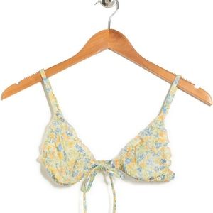 TOPSHOP Ruched Floral Mesh Triangle Bra